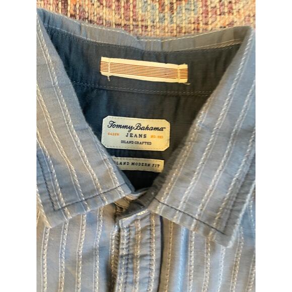 Tommy Bahama Men's Island Modern Fit Button Down Shirts Long Sleeve Gray - Picture 3 of 8